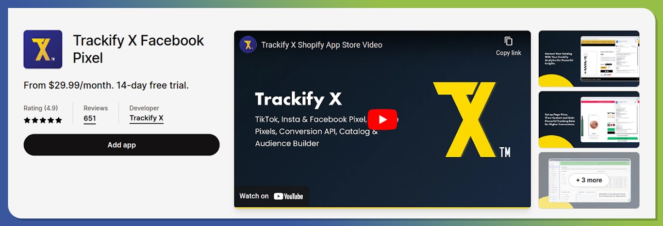 Trackify X Facebook Pixel Shopify App